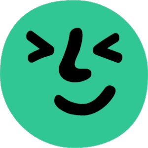 Animated emoji expressing excited facial expression from the Oli Help app Emotion-pedia tool
