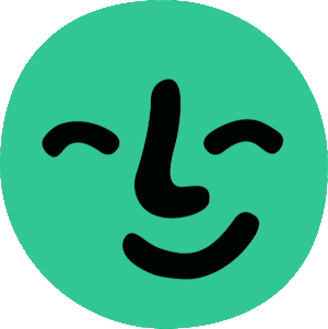 Animated emoji expressing happy facial expression from the Oli Help app Emotion-pedia tool