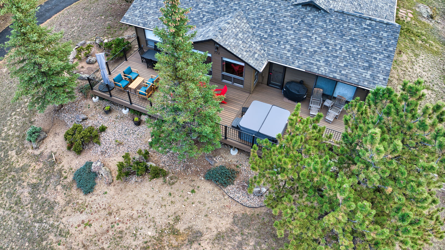 drone shot of deck remodel