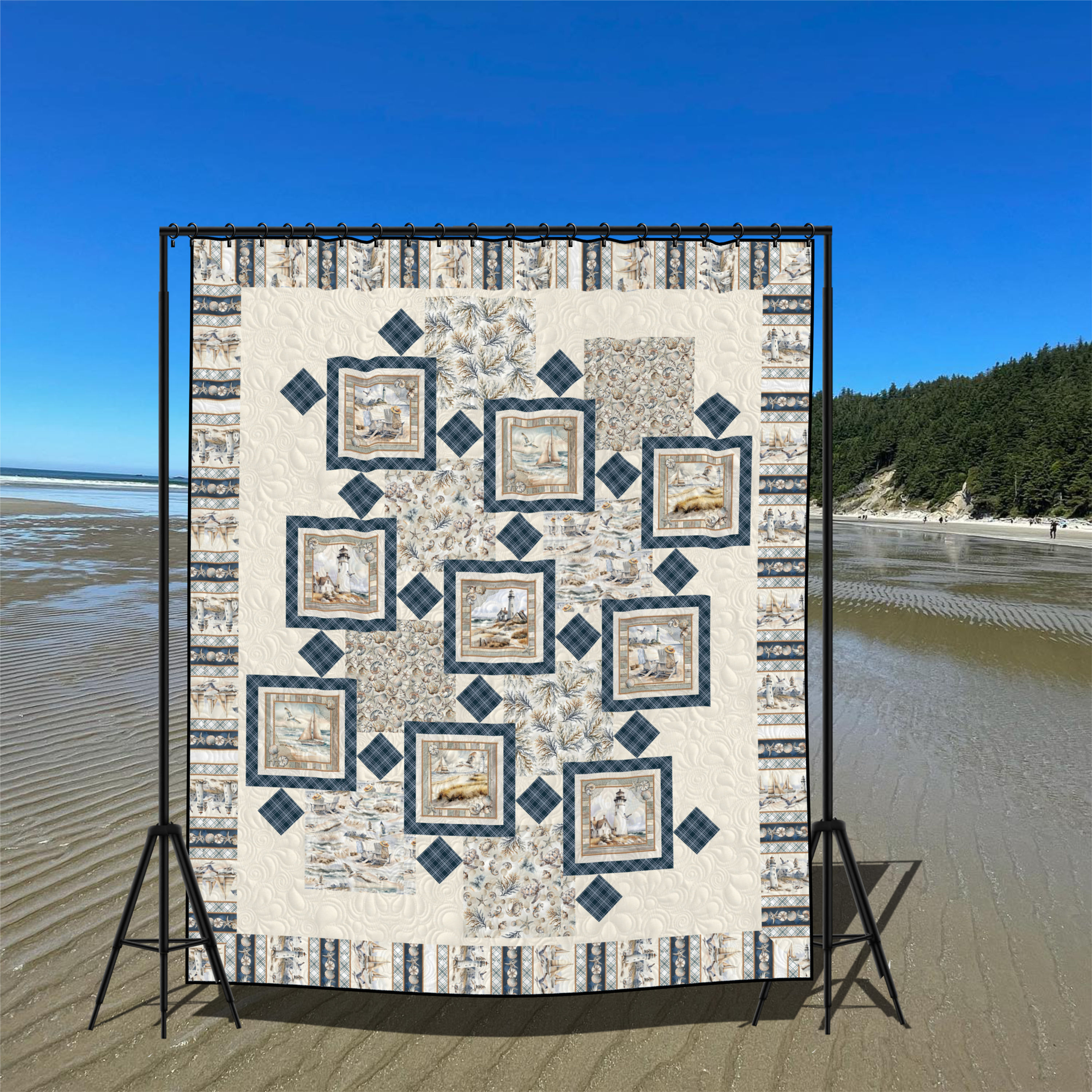 Treasure Island - Benartex Coastal Escape, size: 78″ x 93″