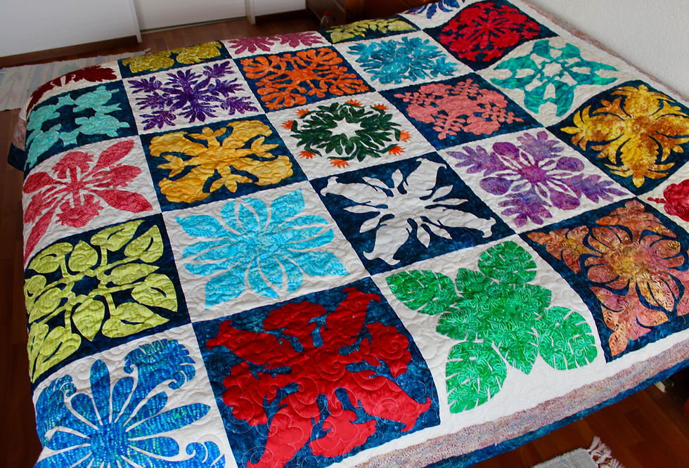 Thumbnail: Hawaii Sampler, King size: 112" x 112"