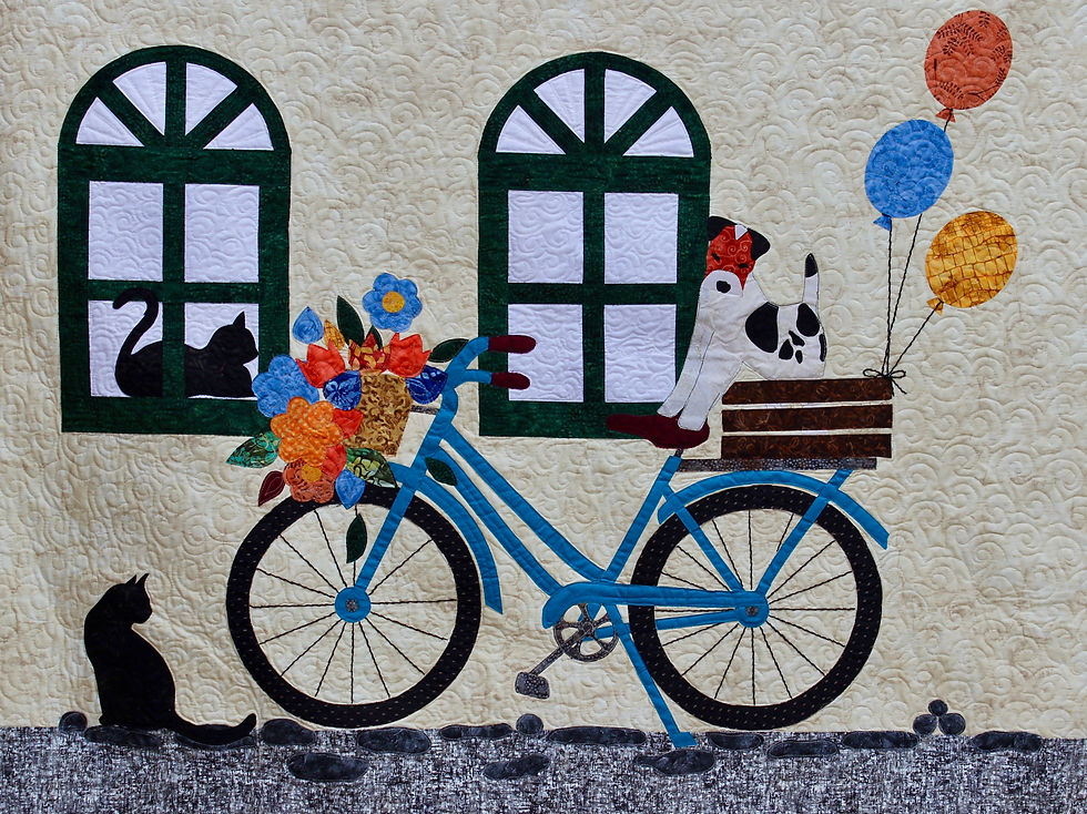 Thumbnail: Come Ride With Me! - wall hanging: 42" x 50"
