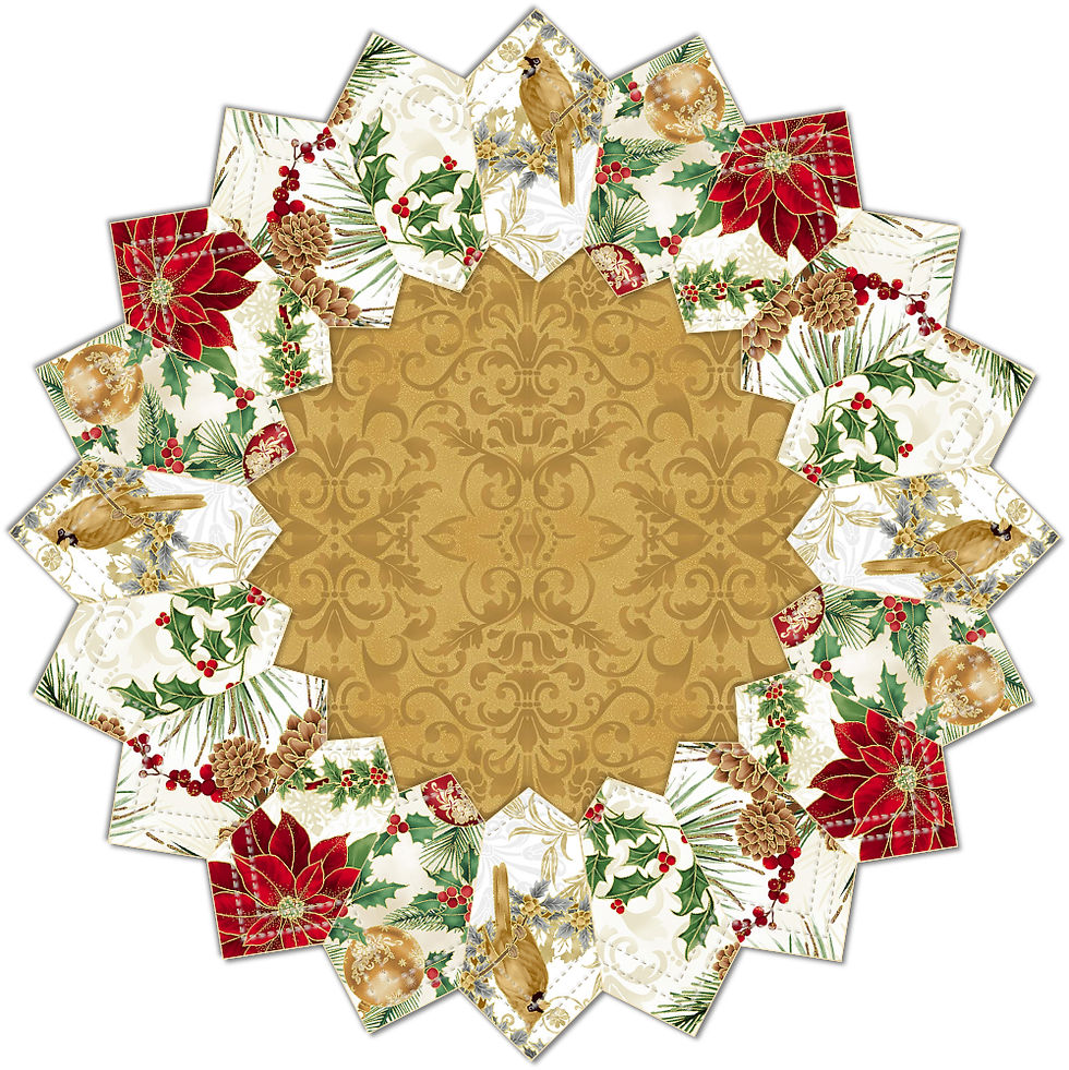 Thumbnail: Christmas Table Topper, diameter: 40" and 50" and Placemats