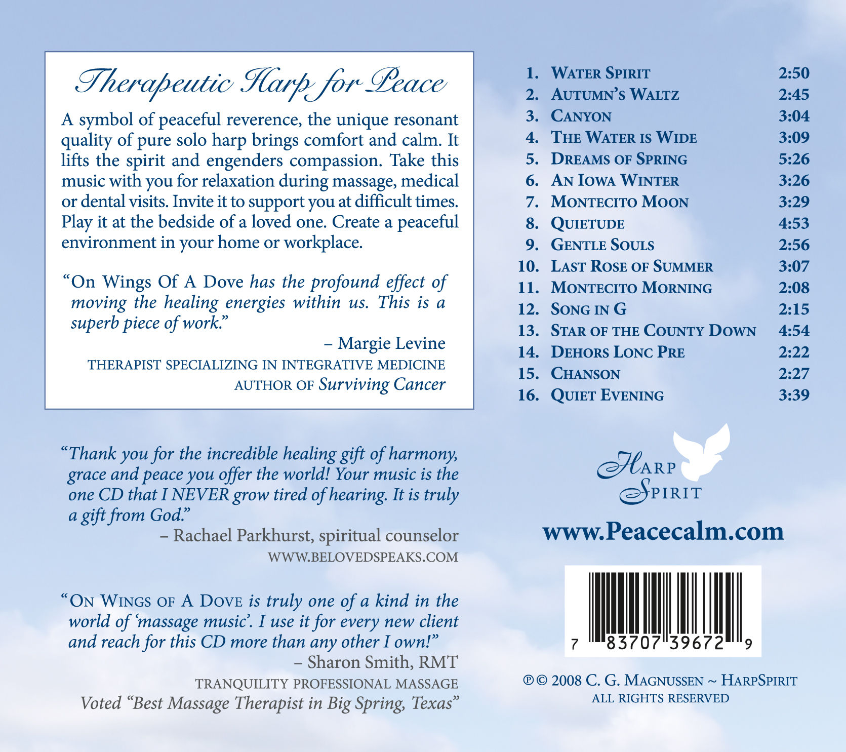 On Wings of a Dove Harp CD