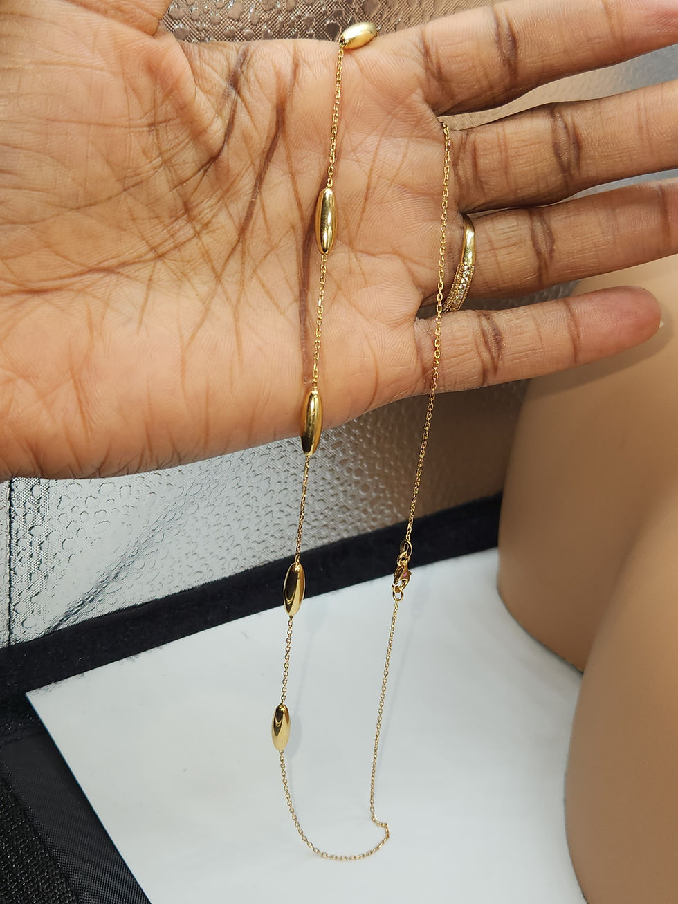 Thumbnail: Granular Necklace- Brush Gold