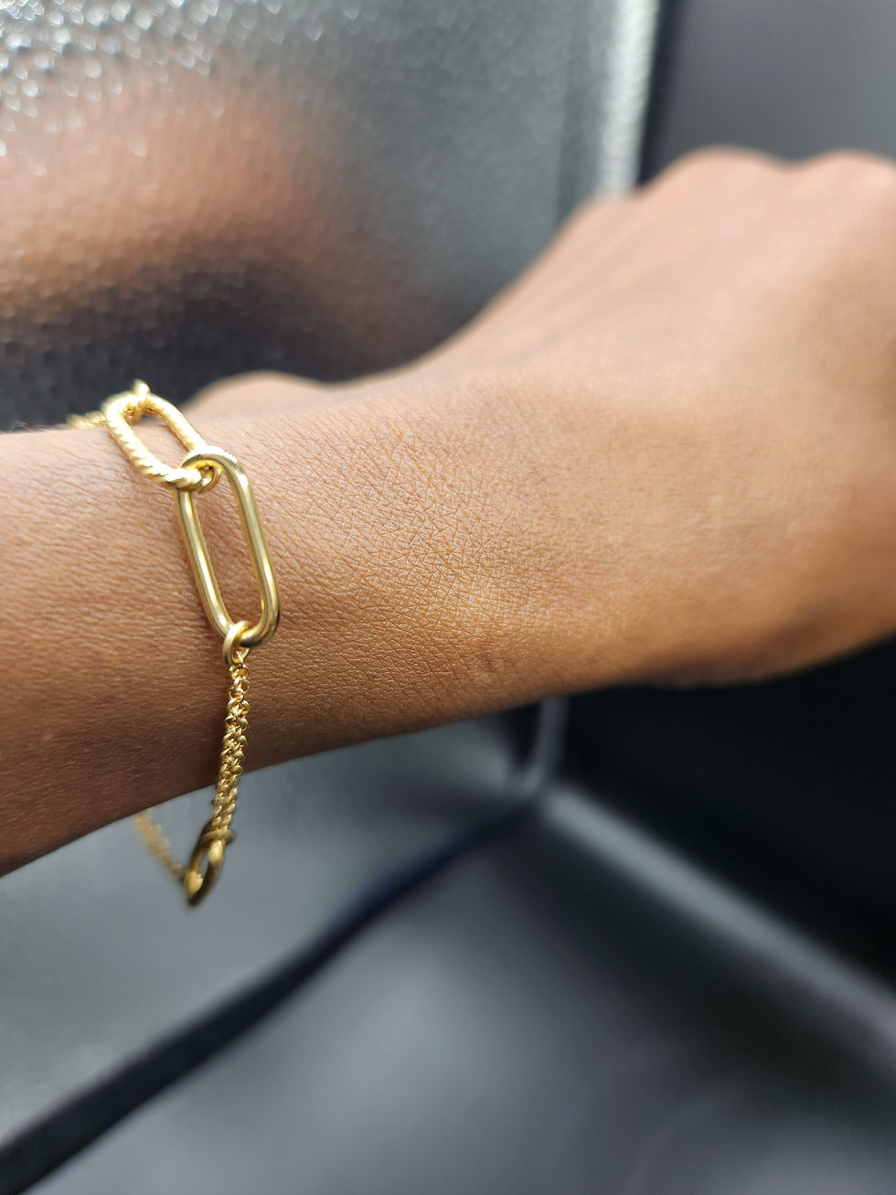 Thumbnail: Double Chain Rectangular Bracelet