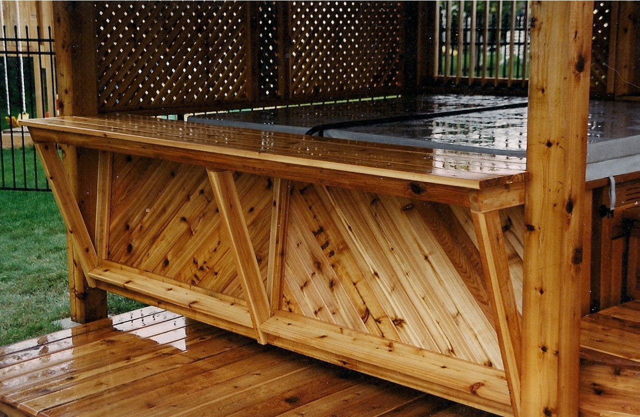 Hot Tub Sit Up Bar and Deck