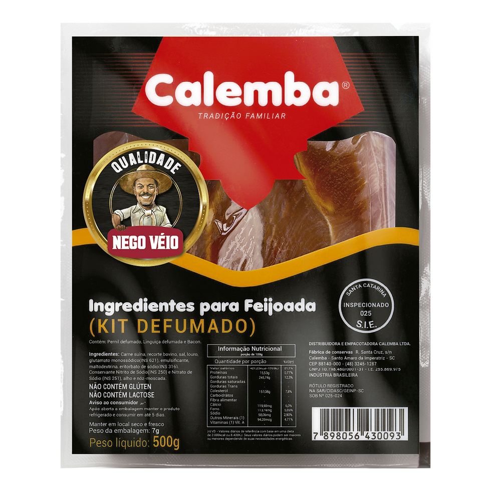 Kit Feijoada - Pernil defumado, linguiça defumada e bacon - 500g