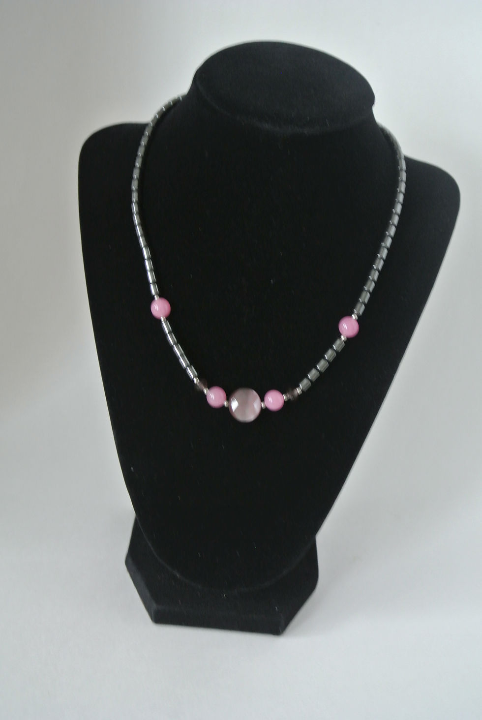 Thumbnail: Hematite Stone With Rose Quartz Stone