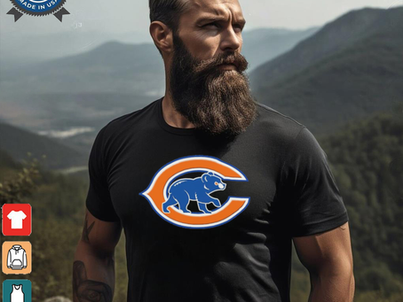 Official NFL x MLB Chicago Bears X Chicago Cubs Logo Mash Shirt