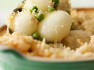Onion, Leek and Pea Gratin…A Recipe with Roots
