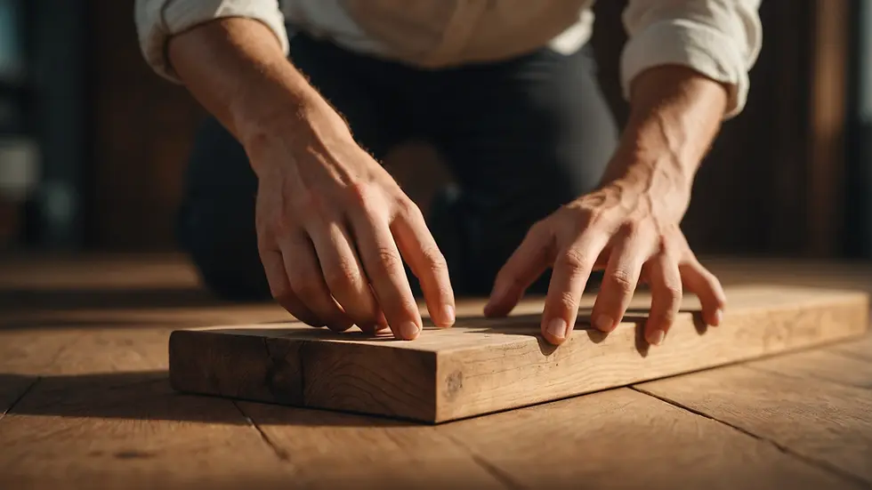 A person holding a plank position