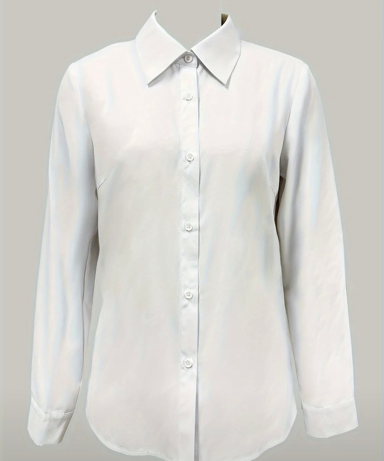 Solid Button Front Shirt, Elegant Long Sleeve Lapel Collar