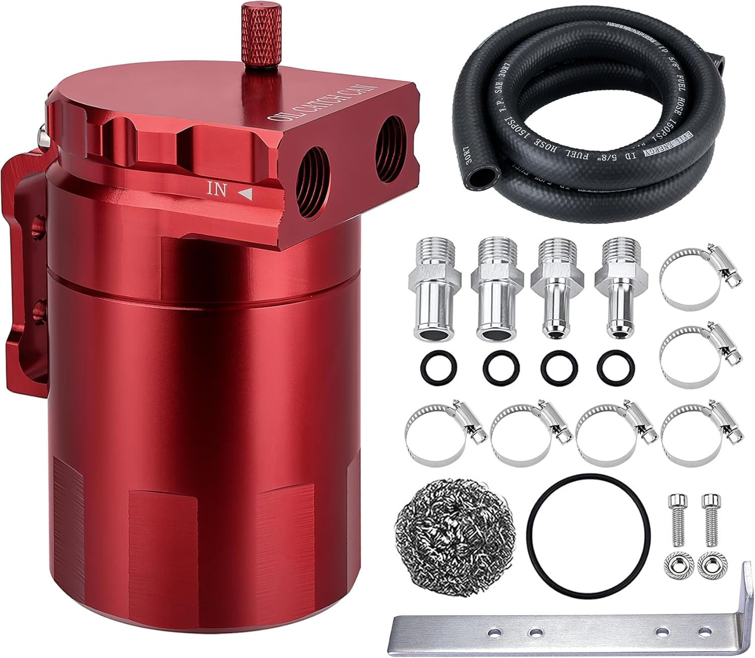 EVIL ENERGY Oil Catch Can, 300ML Baffled Oil Can, Universal Aluminum Air Oil Se