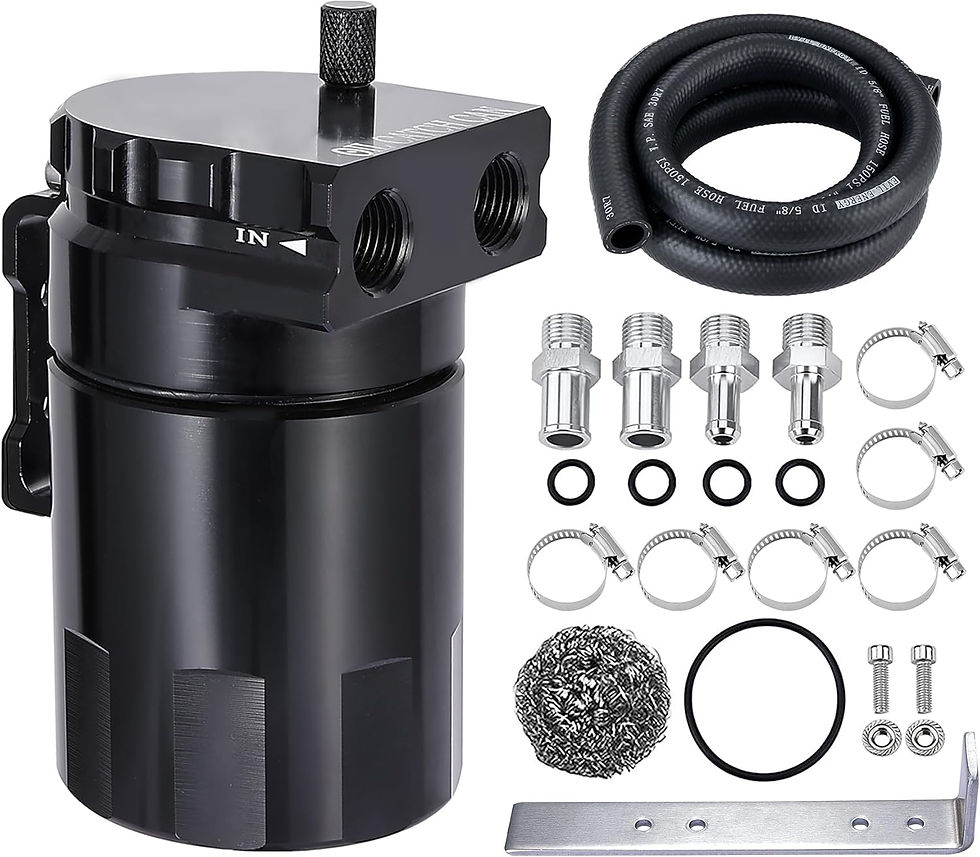 Thumbnail: EVIL ENERGY Oil Catch Can, 300ML Baffled Oil Can, Universal Aluminum Air Oil Se