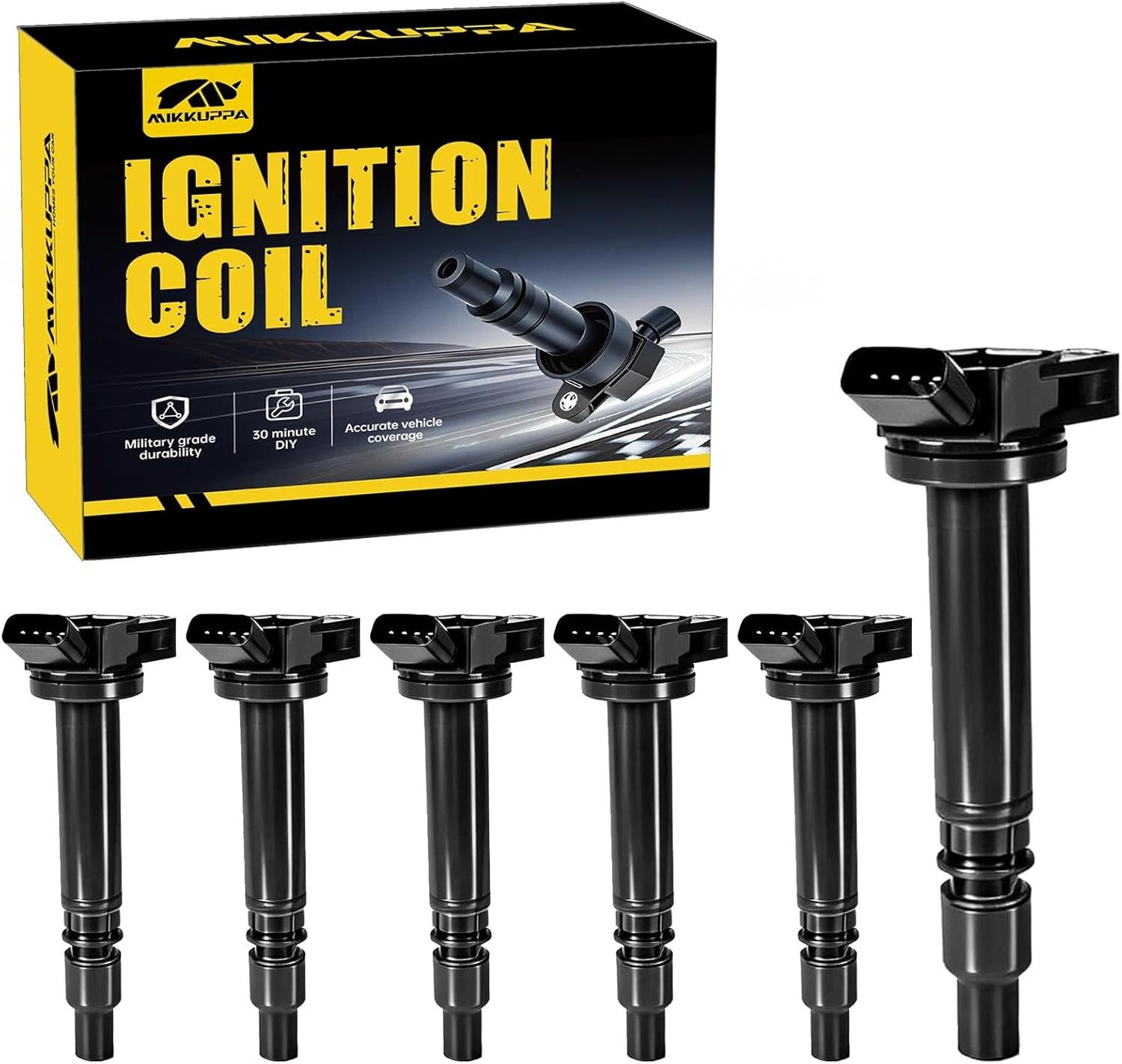 MIKKUPPA UF333 Ignition Coil Packs and Spark Plugs Replacement for Toyota 2002-