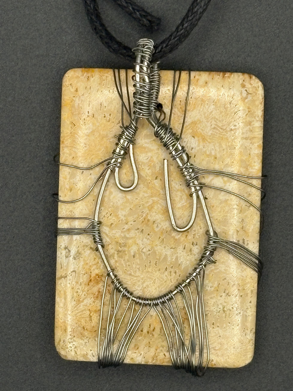 Thumbnail: Agatized Coral Tree of Life Copper Pendant