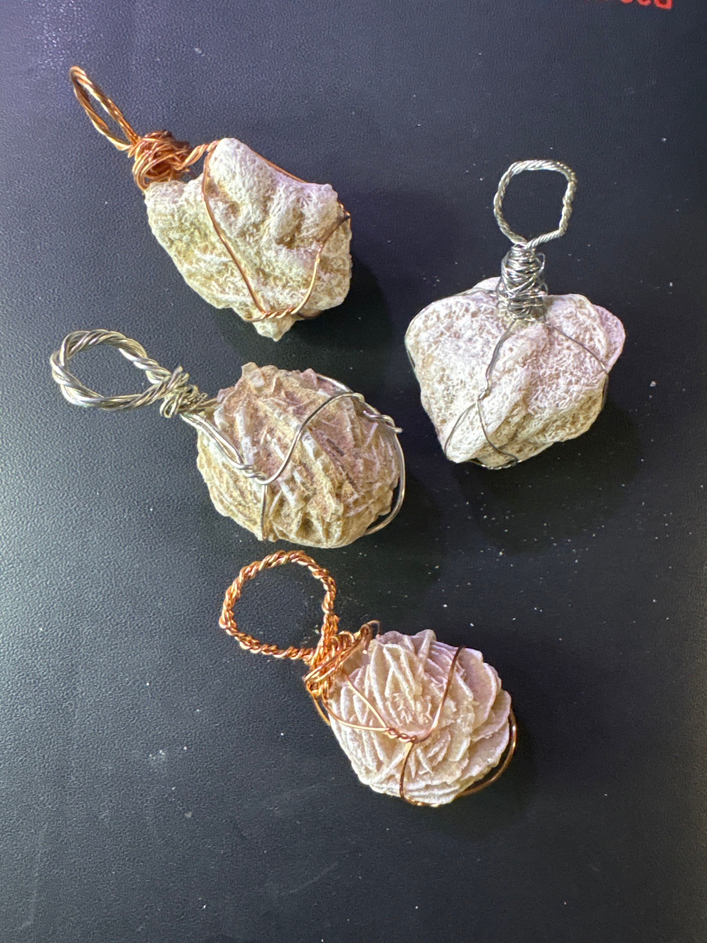 Hand wrapped Desert rose talismans for protection