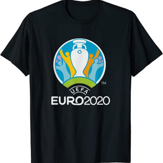 Black t-shirt with Euro 2020 logo