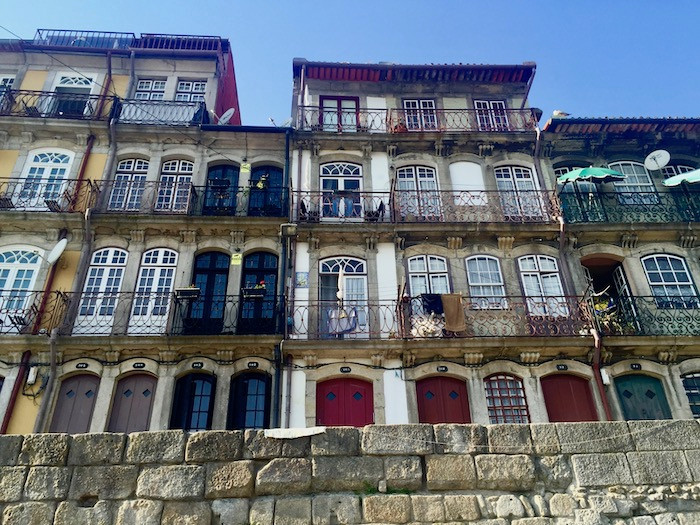 Buildings along the riverfront in Porto, Portugal