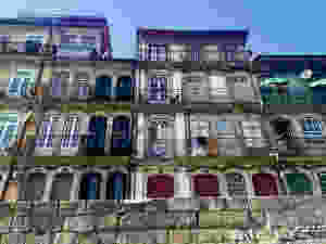 Buildings along the riverfront in Porto, Portugal
