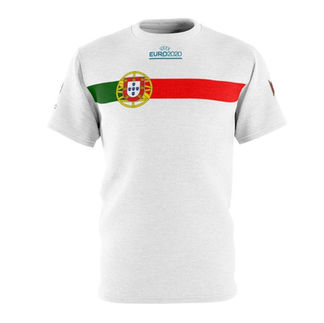 White Portugal soccer jersey replica t-shirt with Euro 2020 logo