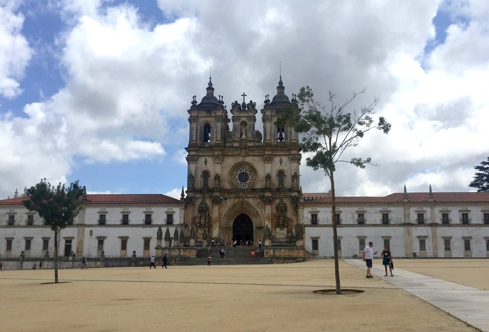 The grand facade of the Mosteiro de Alcobaca in Portugal