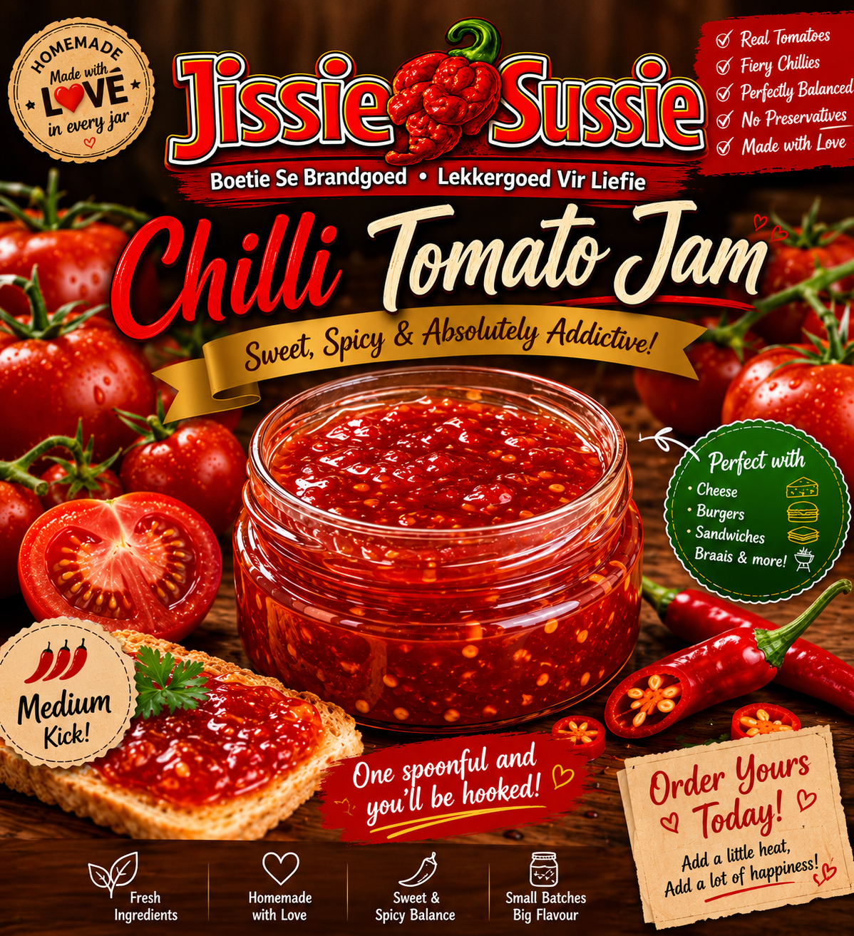 Chilli Tomato Jam (HL Med) 200g