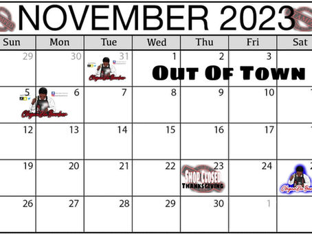 ChynaDaBarber November Schedule