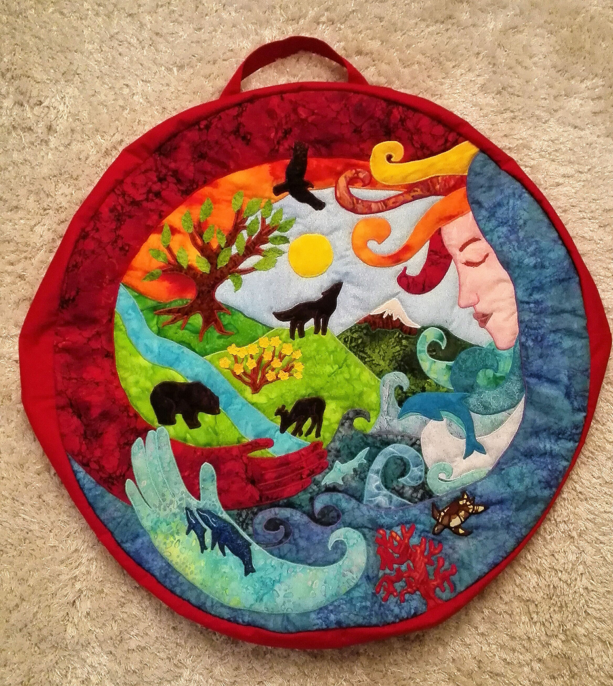 Shamanic Drum Bag with Mother Earth