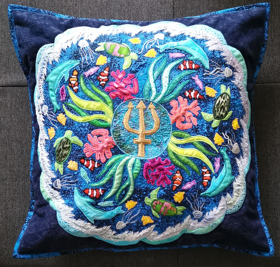 Aqua Mandala Pillow