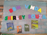 Imagem de painel feito por escola dando as boas-vindas à autora Shirley Souza