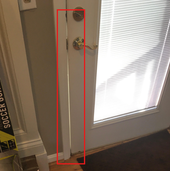gap in door sealing letting air in