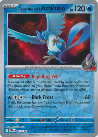 Team Rocket's Articuno - 051/182 - Reverse Holo Rare