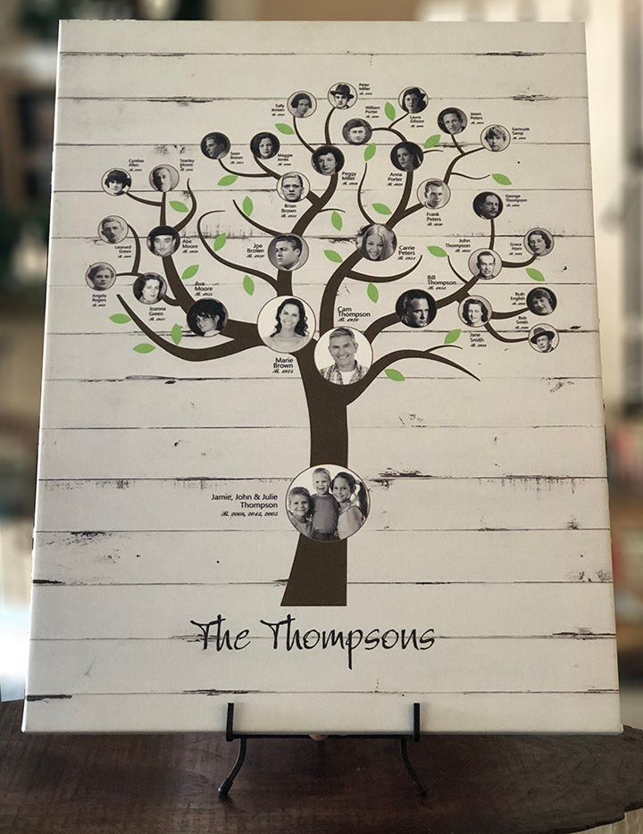 Thumbnail: 4-5 Generation Family Canvas, Organic Tree