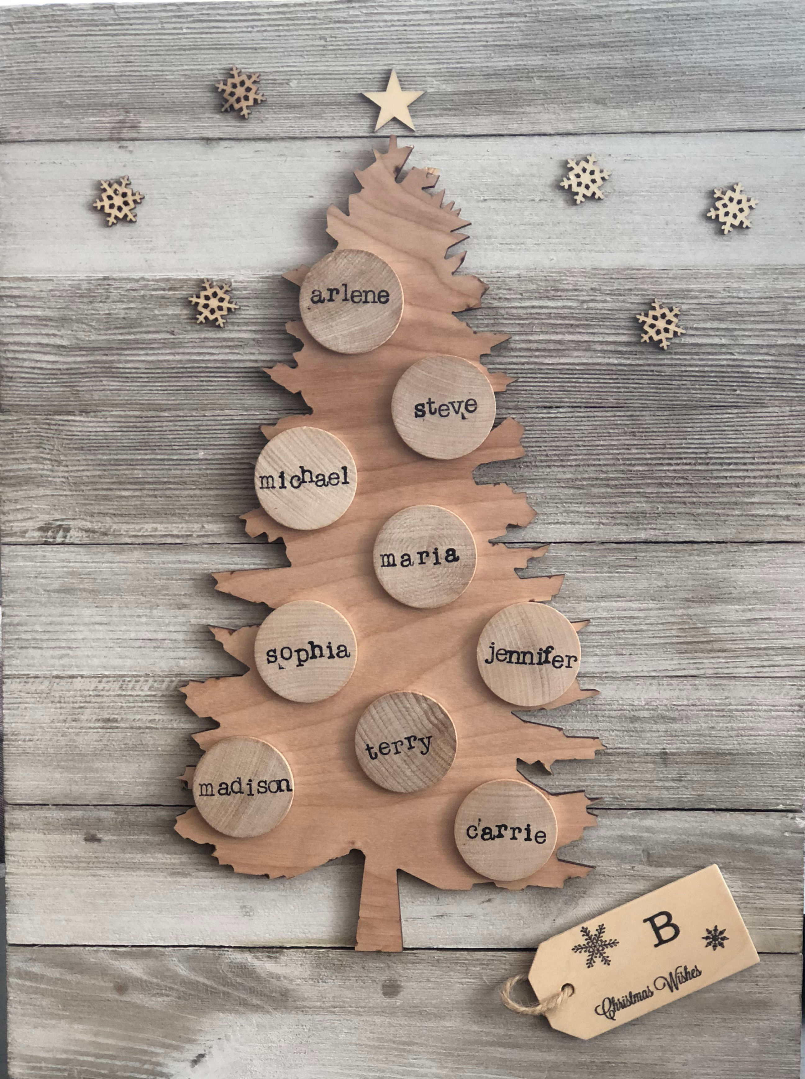 Rustic Wood Seasonal Tree on Barnwood