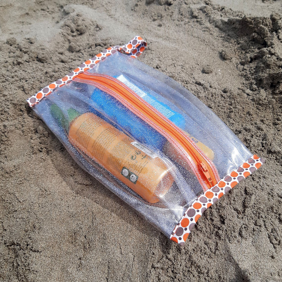 Miniature : Patron trousse pochette à maillot de bain creme solaire