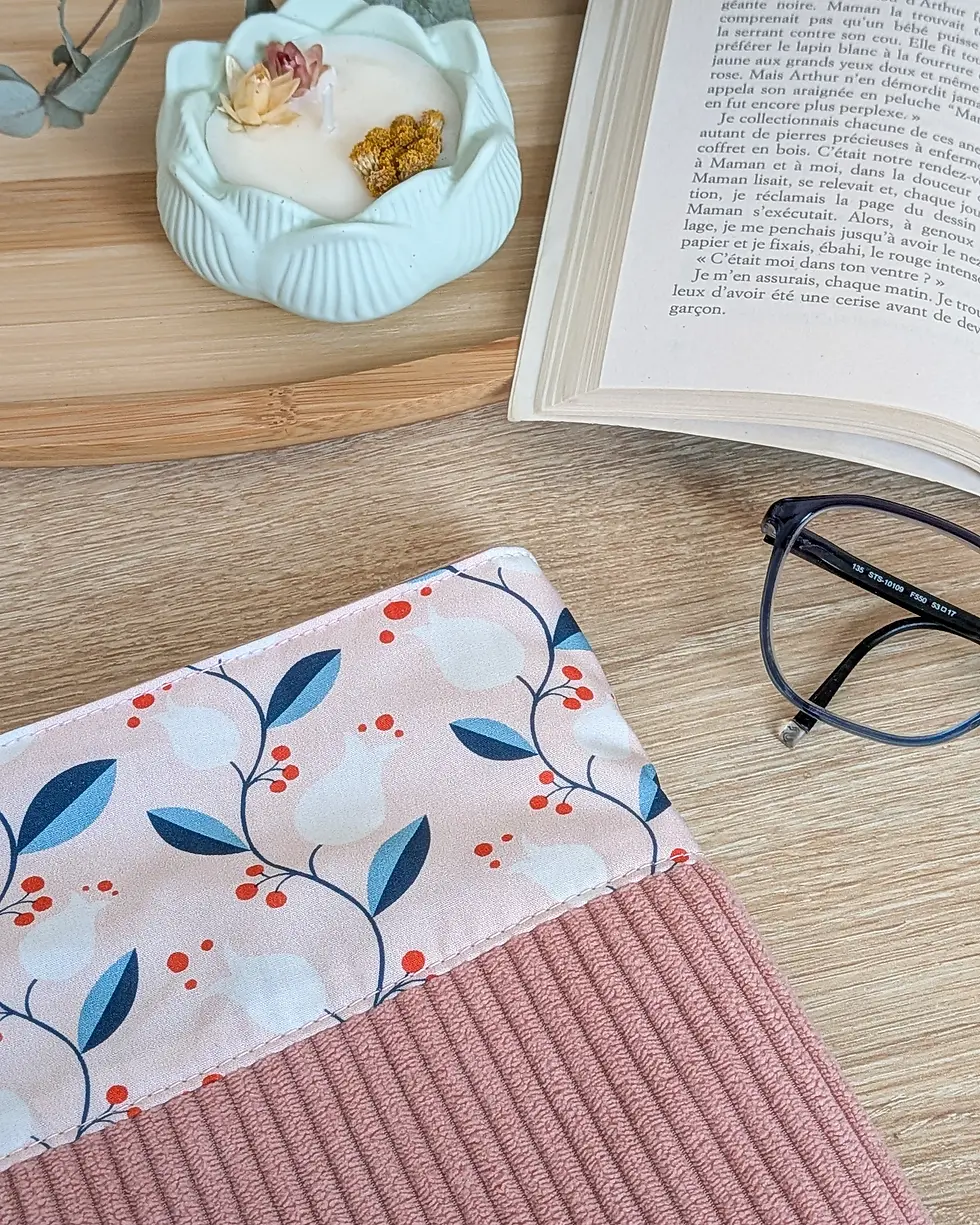 Miniature : Pochette livre, vieux rose, zoom