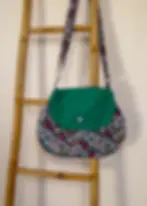 Kit couture sacs duo mère fille Touterelle - tissu fleuri, uni vert