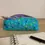 Miniature : Trousse matelassée bleu clair, petites fleurs colorées