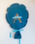Ballon décoratif mural bleu avec personnalisation prénom