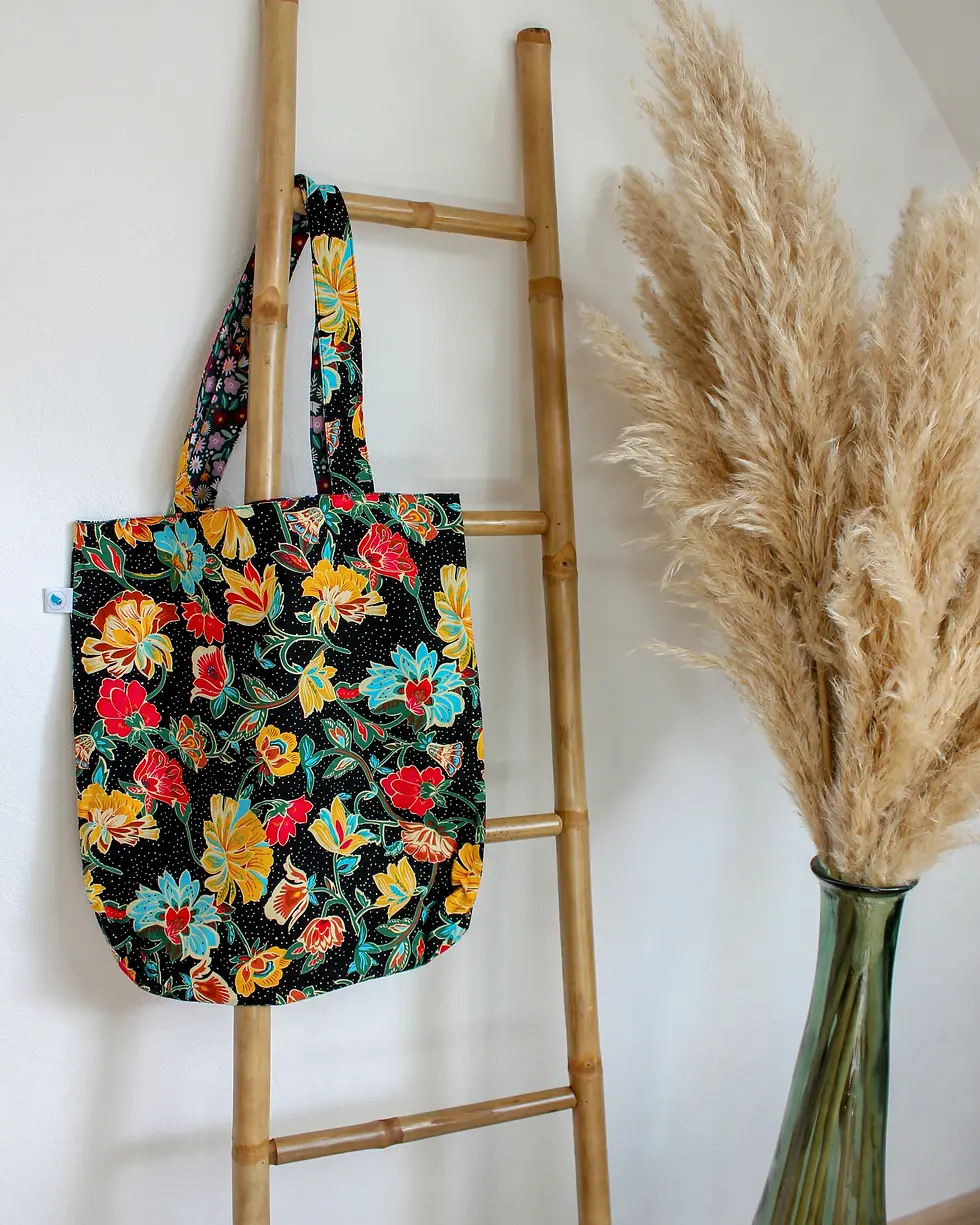 Miniature : Tote bag réversible ultra pratique - Fleurs