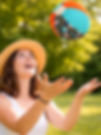 Miniature : mise en situation du ballon à coudre, femme qui le reçoit, ia