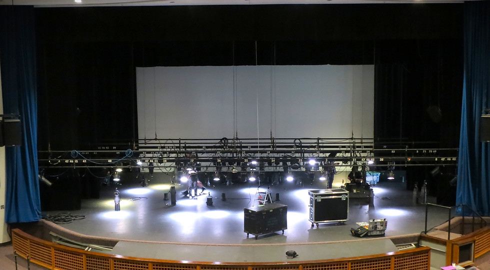 Wide landscape photo of the Berger Performing Arts Center stage