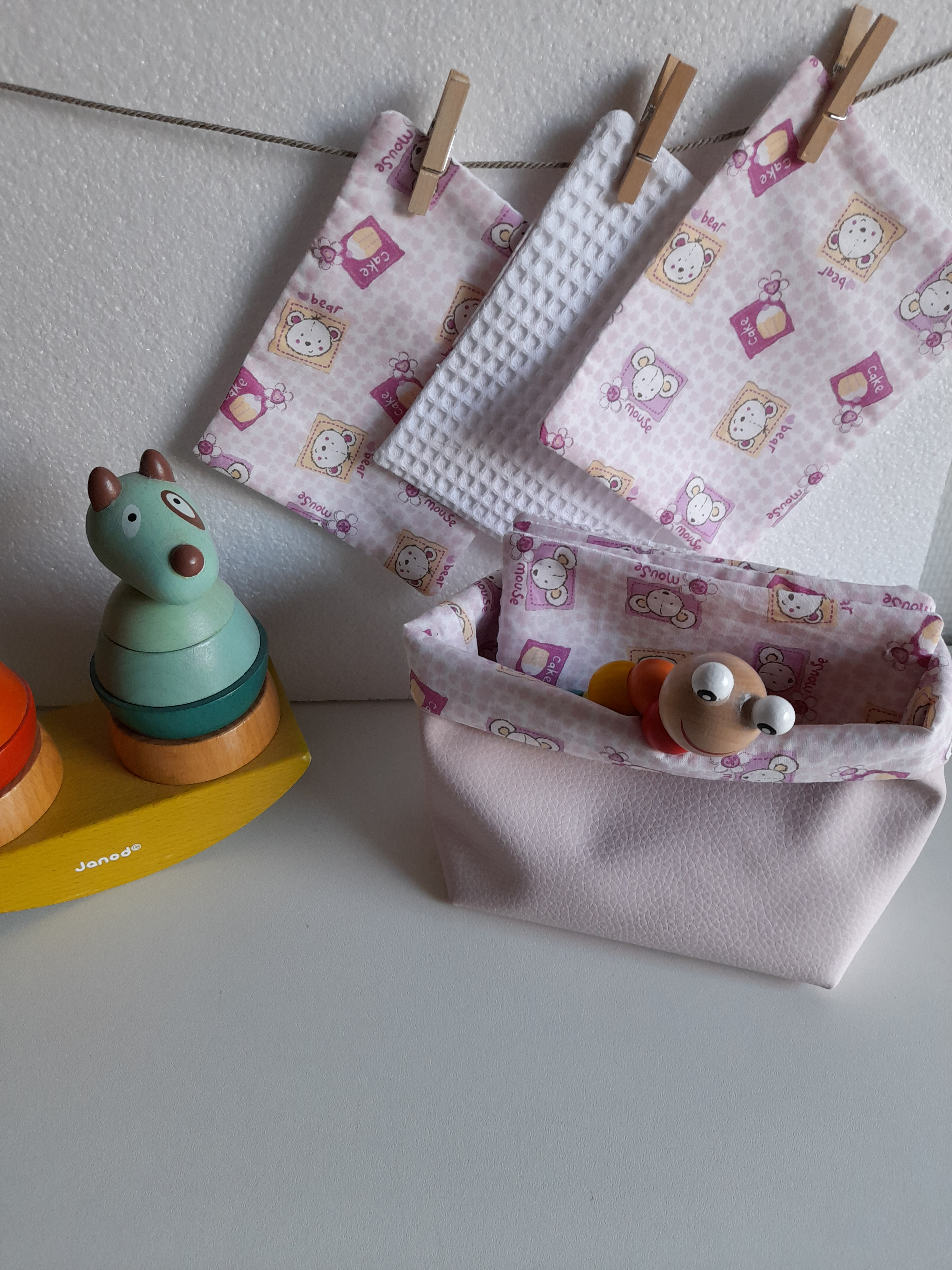 lingettes nounours rose