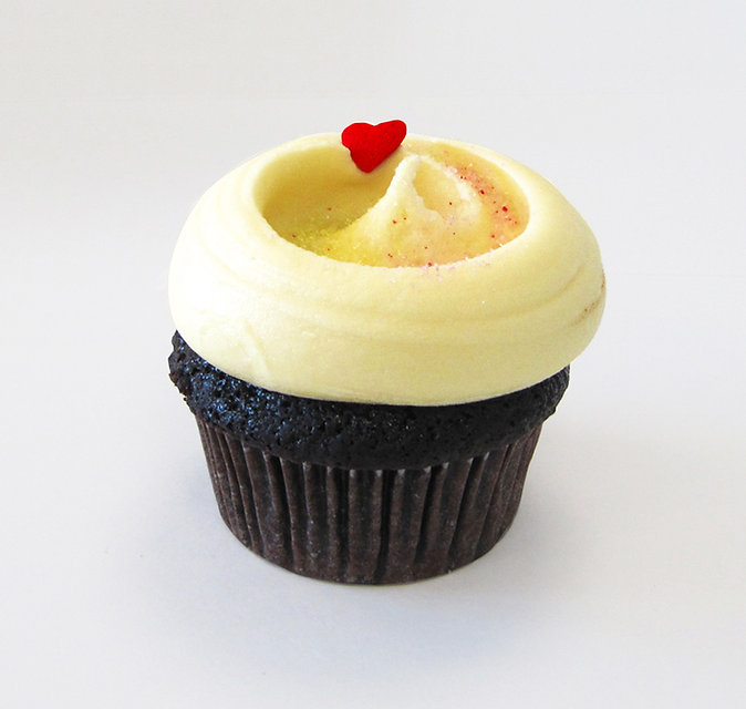 Chocolate Cupcake with Yellow Frosting