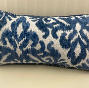 White and Blue Patterned Pillow, Red Roof Vintage Rentals, North Georgia and Chattanooga Event & Wedding Rentals