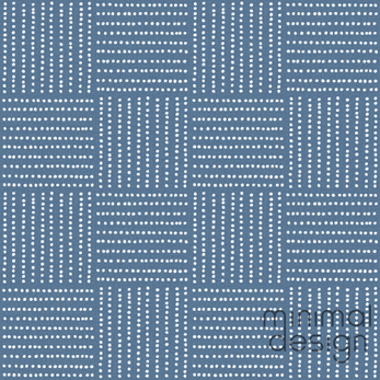 Blue grid repeating pattern of small white dotted lines forming alternating square panels.