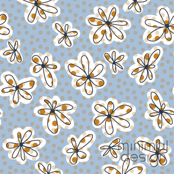 Whimsical polka dot flowers surface pattern