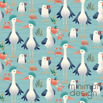 Funny birds surface pattern design